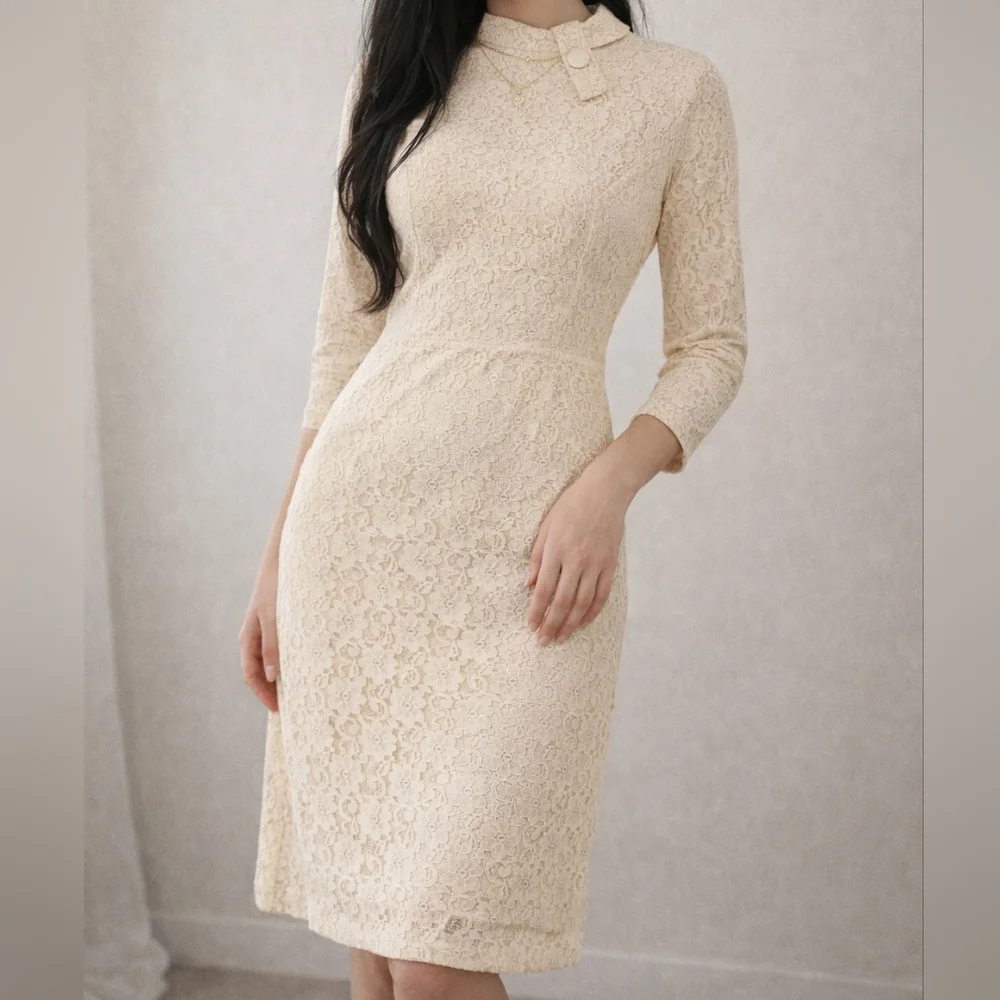 🤍 Vintage Lace Dress — Union Made in Canada - Picture 1 of 11